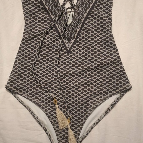 Cecilie Copenhagen one-piece swimsuit new with tags XS white gray