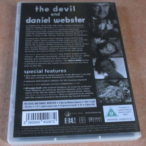 The Devil and Daniel Webster DVD like new, fantasy drama