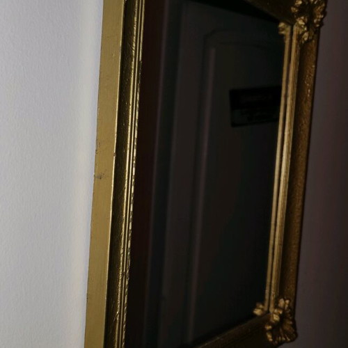 Wall mirror used with ornate gold antique frame