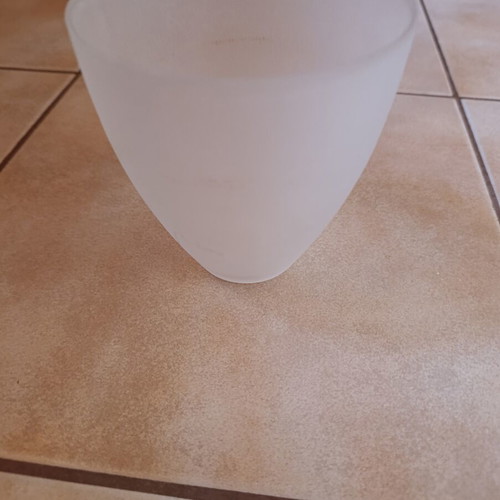 White matte glass ceiling lampshade with conical shape