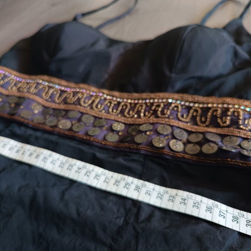 Vitsio evening maxi dress like new, taffeta brown and black