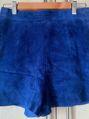 Leather shorts blue royal high-waisted XS refurbished