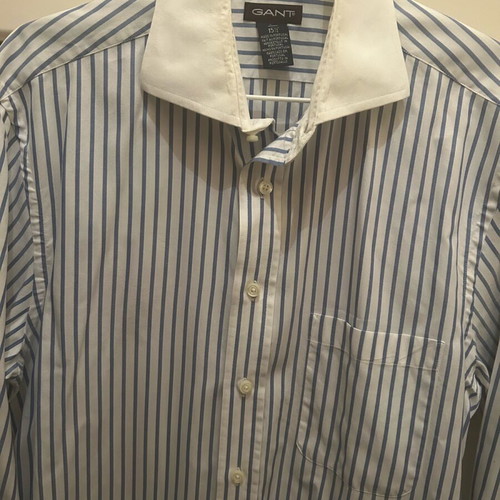 Gant shirt used, white and blue, sizes M and L