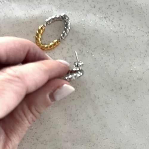 Earrings bicolor stainless steel like new