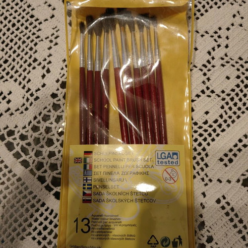 Painting brushes used, set of 10 pieces