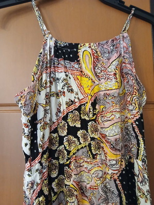 Enzzo Summer Boho Dress with Thin Straps Paisley Print like new