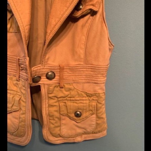 Anna Rita leather vest used, small, made of genuine leather