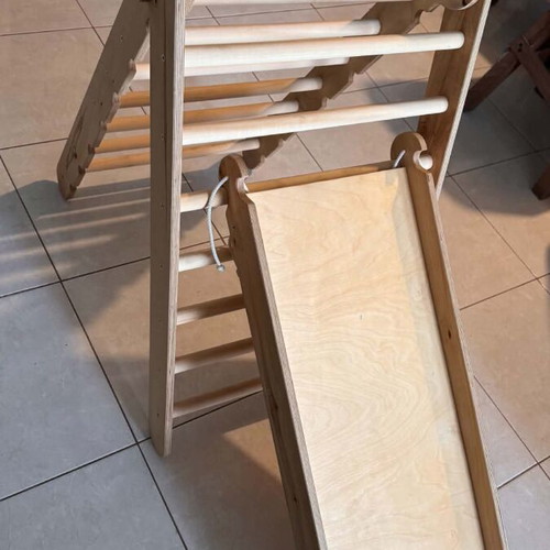 Montessori Triangular Ladder Climbing Arch and Slide Board new