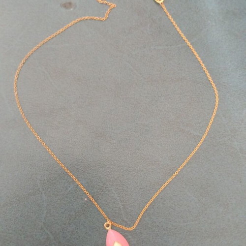 Evil eye necklace like new, blue and pink