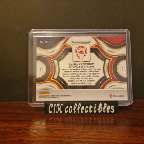 Panini Euroleague Select Sasha Vezenkov Snapshots card new