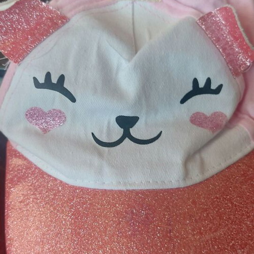 Girls' kids hat like new, white and pink, size XS
