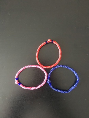 Colorful komboskini bracelets new, waxed, adjustable
