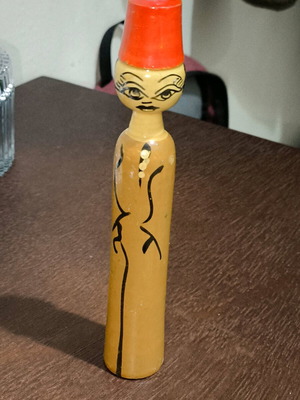 Wooden Egyptian figure used, vintage handmade
