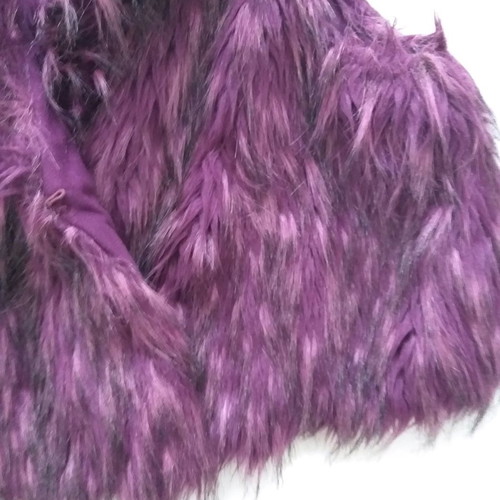 Synthetic sleeveless fur vest like new, purple, size M