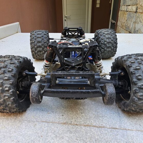 Traxxas Rustler 4x4 VXL RC car used with upgrades and lipo battery