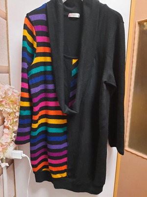 Long sweater used Frane Greece with colorful stripes