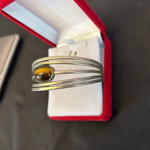 Vintage 925 silver bracelet cuff used, 19 cm