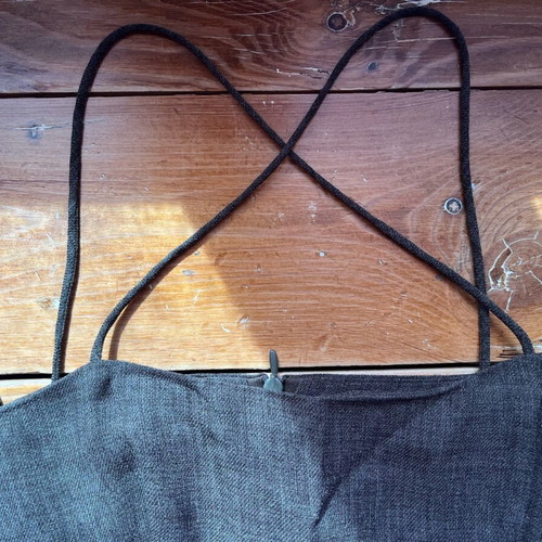 Midi dress khaki XS with crisscross back like new