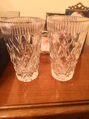 Vintage vase set like new, clear glass, 1970s