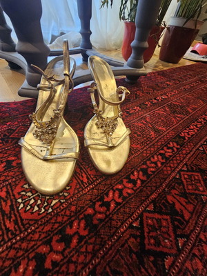 Kalogirou Evening Sandals used, size 7 1/2, silver