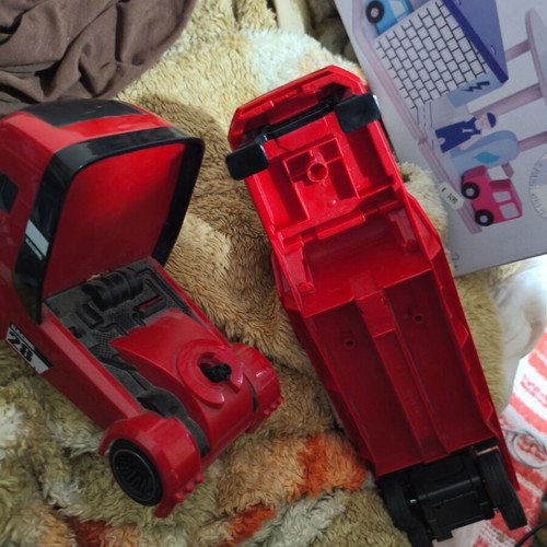 Large toy truck used, big size with trailer