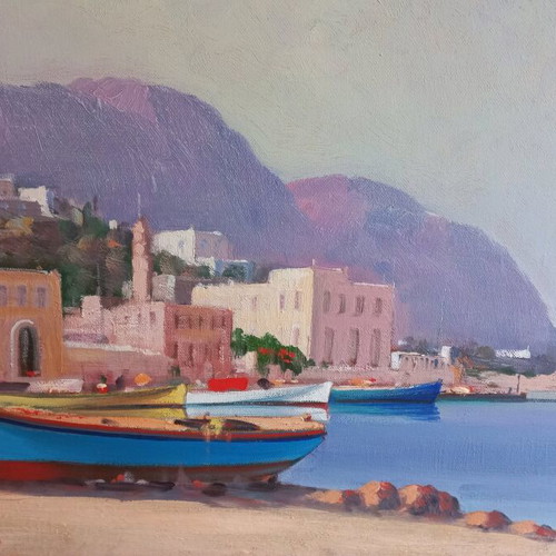 Oil painting signed by Dimitris Antoniou like new