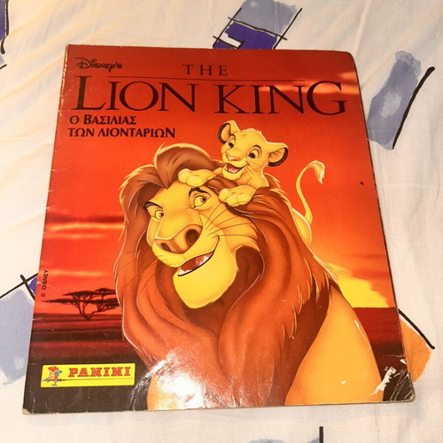The Lion King Panini album used with 62 stickers