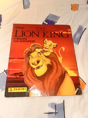 The Lion King Panini album used with 62 stickers