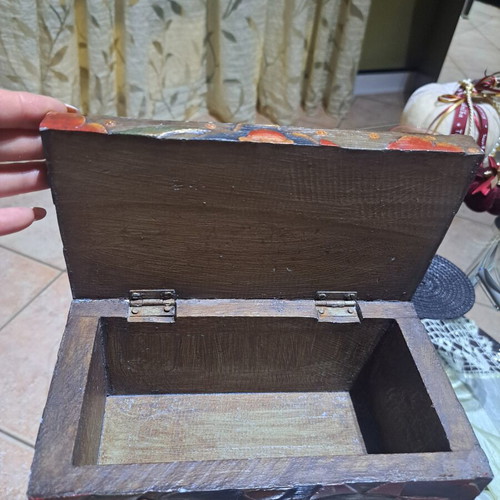 Wooden carved box like new with sun and moon design