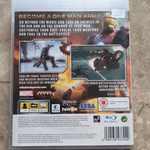 Iron Man PS3 game used in very good condition