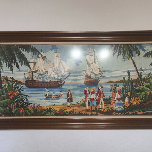 Embroidery frames like new, handmade, 40+ years, framed