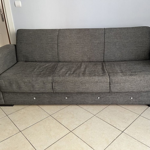3-seater and 2-seater sofa beds with storage, grey