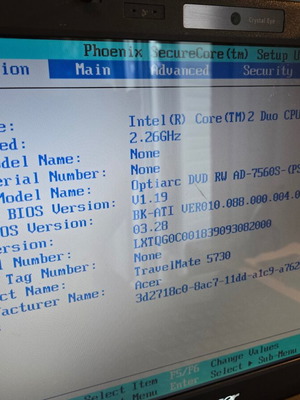 Acer Travelmate 5730 μεταχειρισμένο για επισκευή ή ανταλλακτικά με 2GB μνήμη