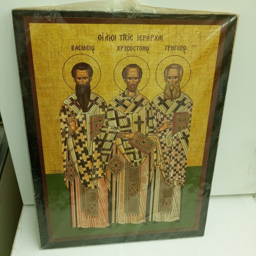 The Holy Hierarchs Icon from Mount Athos 1988 handmade, like new