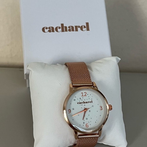 Cacharel women's watch new, beige pink, stainless steel