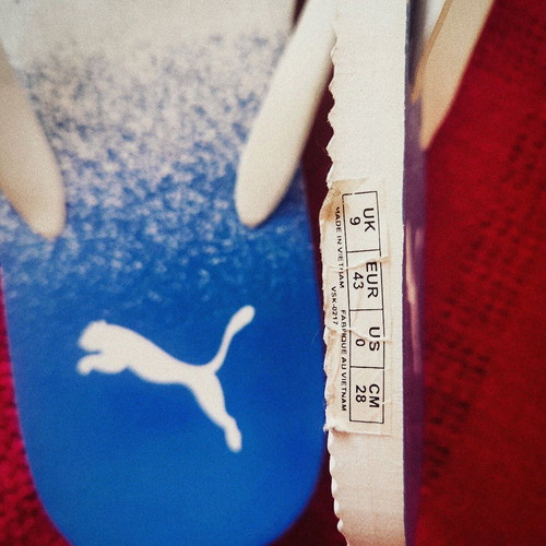Puma flip-flops size 43 new, white and blue