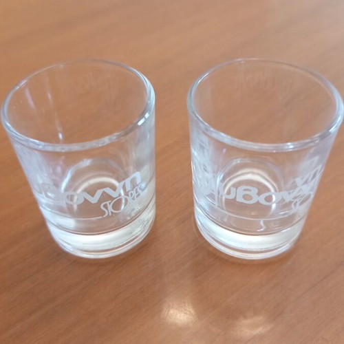 Yvonni Stores collectible shot glasses set of 2, vintage