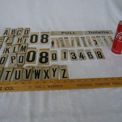 Vintage metal aluminum labels used, lot of 200+