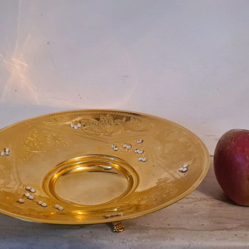 Gilded decorative bowl with crystals BK