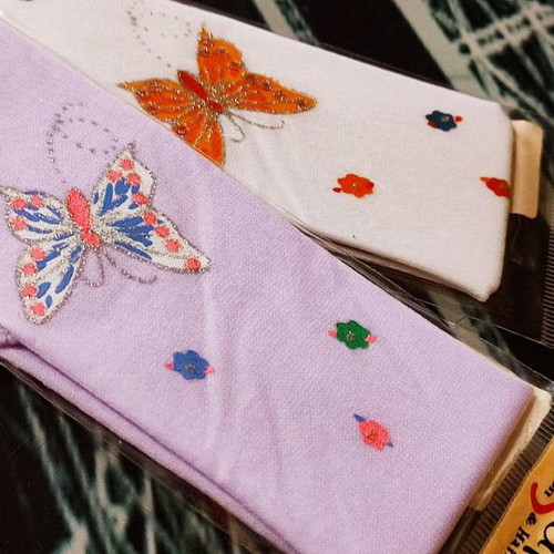 Elastic headbands with butterflies new, set