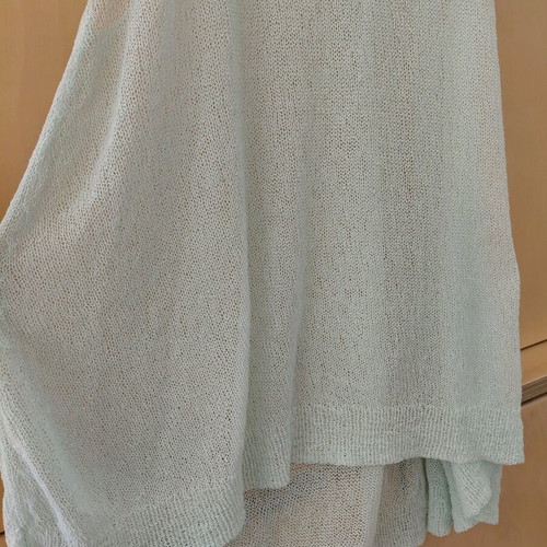 Benneton perforated knitted blouse like new, turquoise, one size