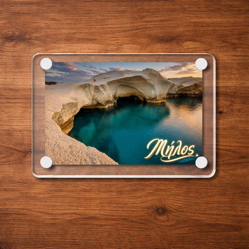 Acrylic fridge magnet 6x9cm – Milos, Greek summer collection