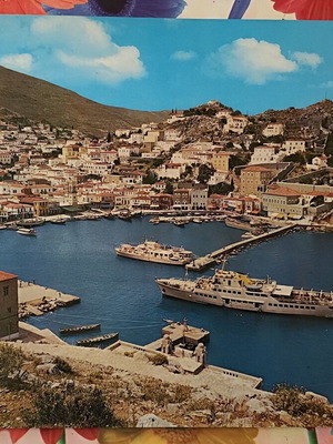 Vintage Hydra Island Photolithograph 1960s Neraida Ship, like new