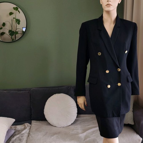 Lola double-breasted wool blazer used, black, size 38