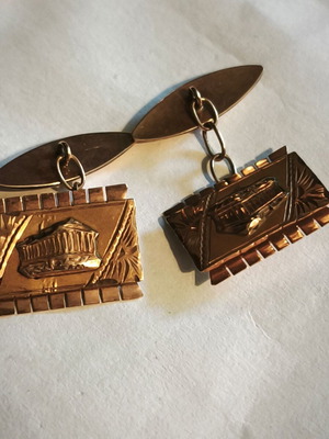 Gold cufflinks 14k 585 vintage handmade, 4 grams