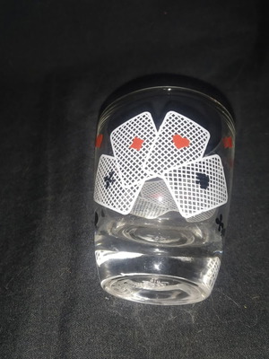 Vintage poker shot glass with playing card design