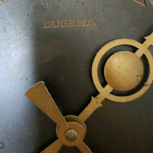 Dugena clock used, metal, 1970s, non-working mechanism