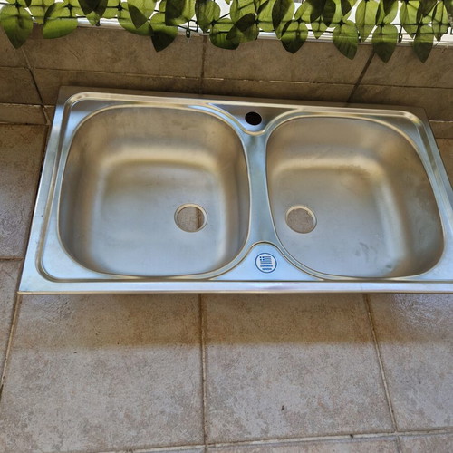 Кухненска мивка инокс като нова, размери 78+48 см