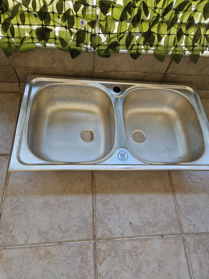 Νεροχύτης inox σαν καινούργιο, διαστάσεις 78+48
