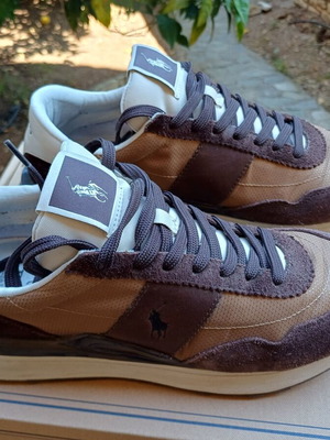 Παπούτσια Polo casual μεταχειρισμένα νούμερο 42, άσπρα και καφέ